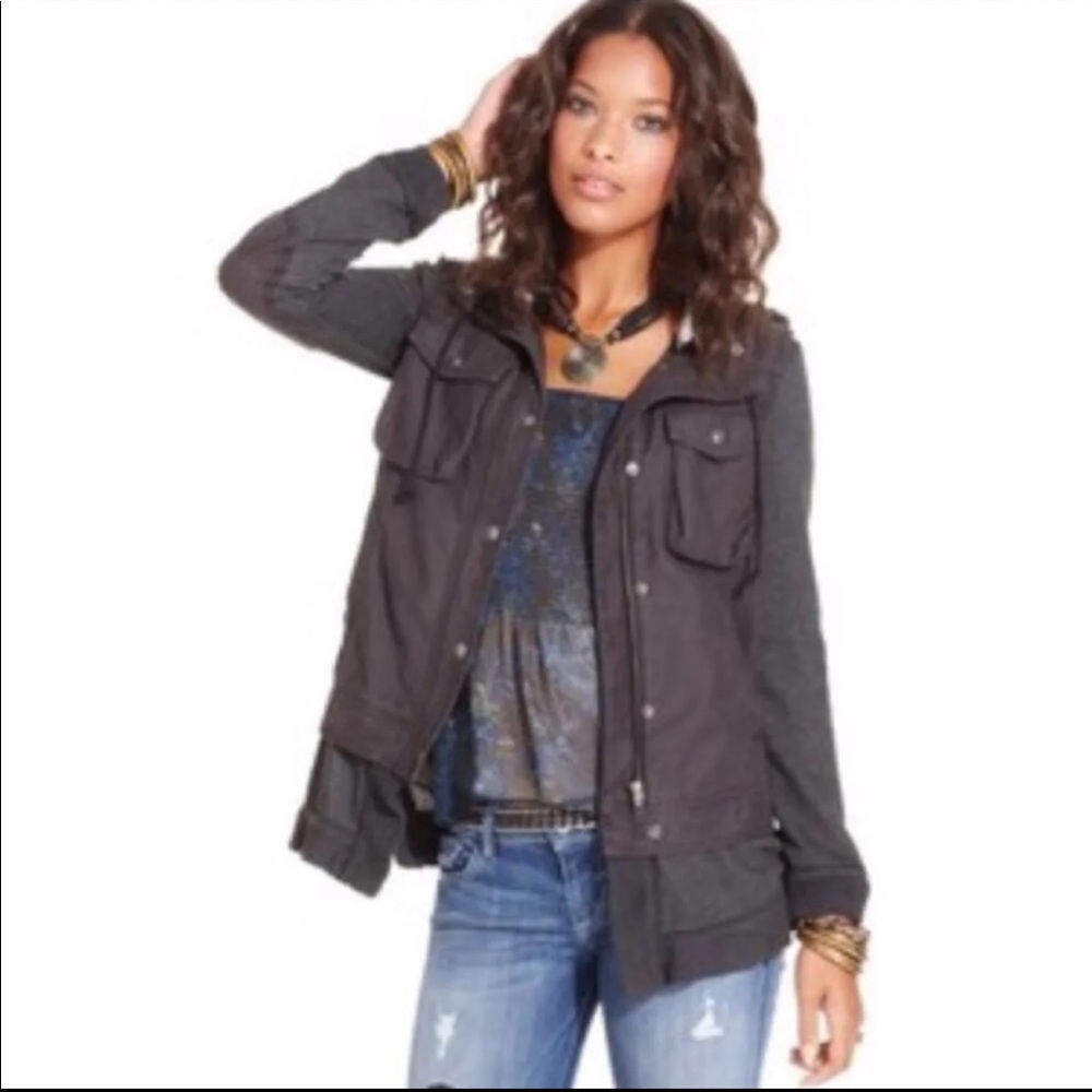 Free people utility jacket size M with hood